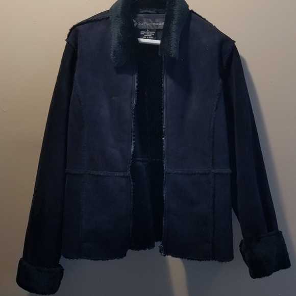 Outeredge black suede jacket size large - Picture 2 of 5